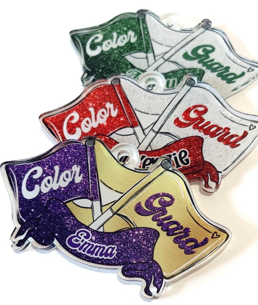 Personalized Color Guard Acrylic Bag Tag – Custom Flag Team Gift