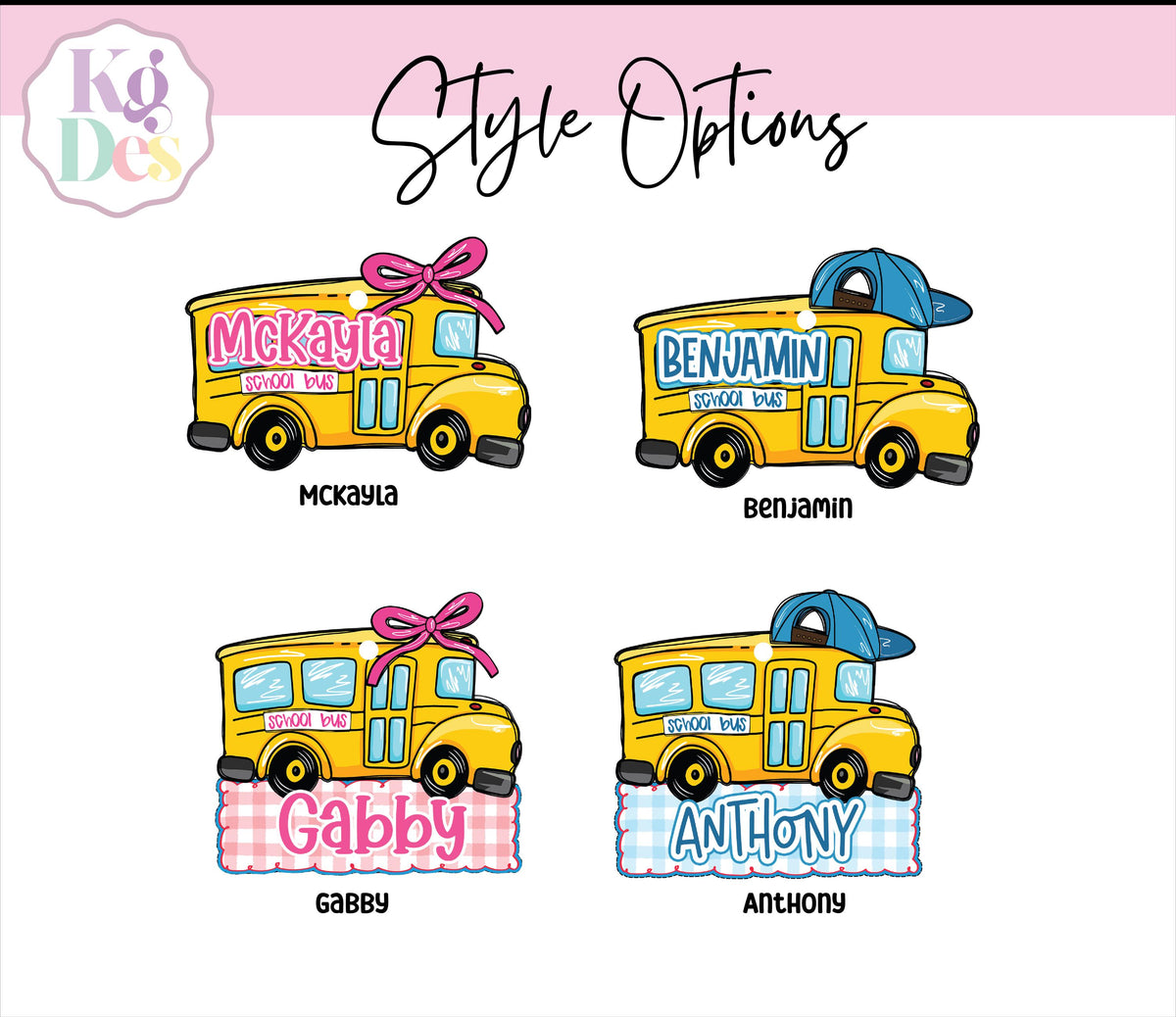 Personalized School Bus Bag Tag – Custom Name Tag for Kids, Boys or Girls Backpack