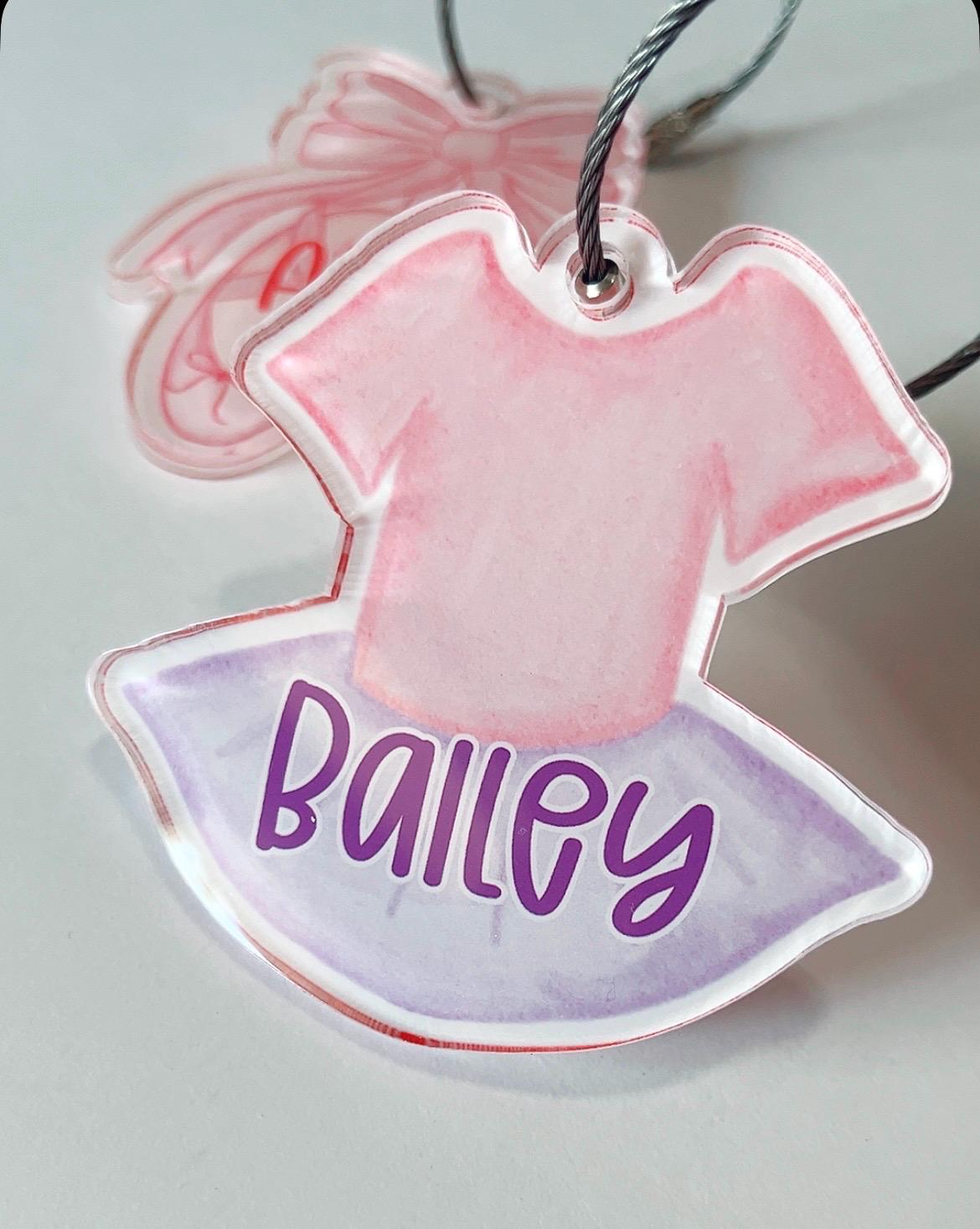 Custom Ballet Bag Tag – Personalized Acrylic Dance Gift