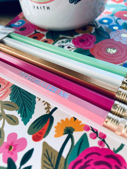 Custom Hot Foil Stamped Personalized Pencils: Name Wooden Stationery Teacher or Kids Gift