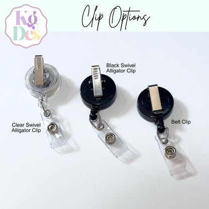Personalized Glitter Name Badge Reel – Custom Acrylic ID Holder for Nurses, Teachers, Office Staff