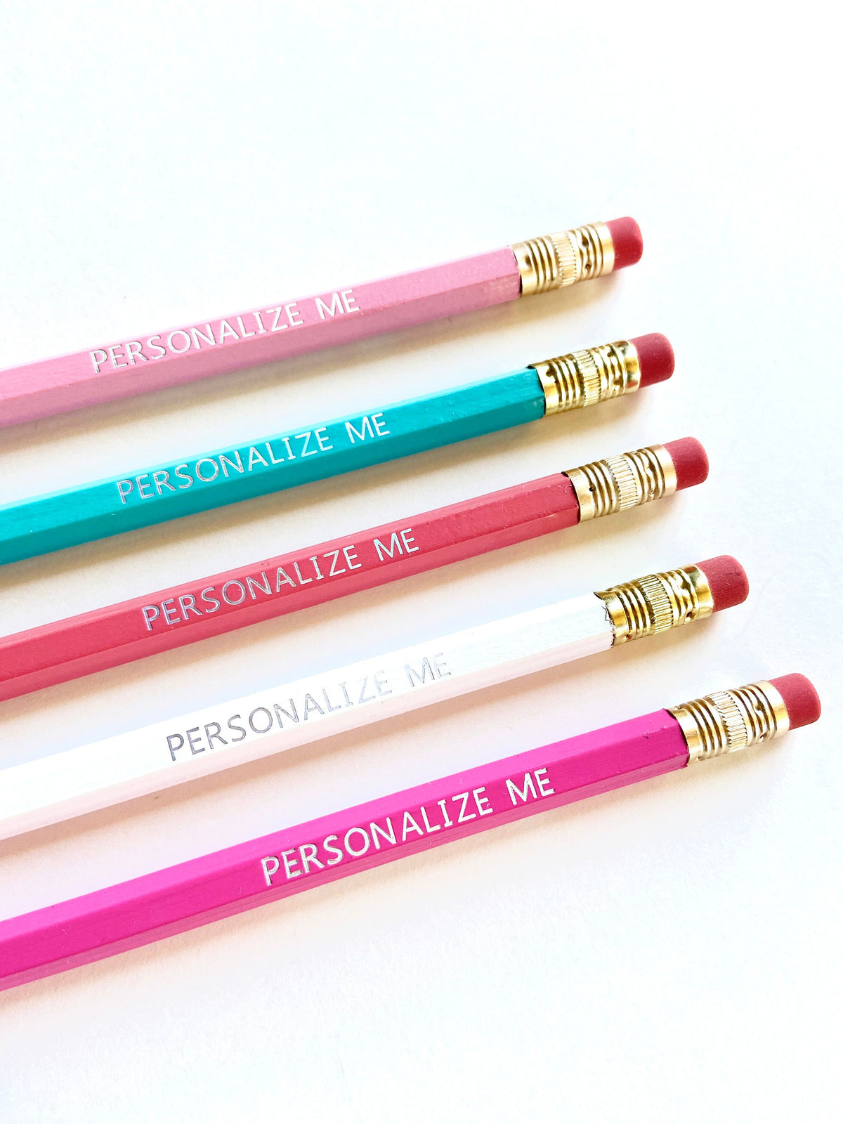 Custom Hot Foil Stamped Personalized Pencils: Name Wooden Stationery Teacher or Kids Gift