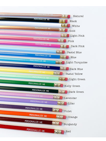 Custom Hot Foil Stamped Personalized Pencils: Name Wooden Stationery Teacher or Kids Gift