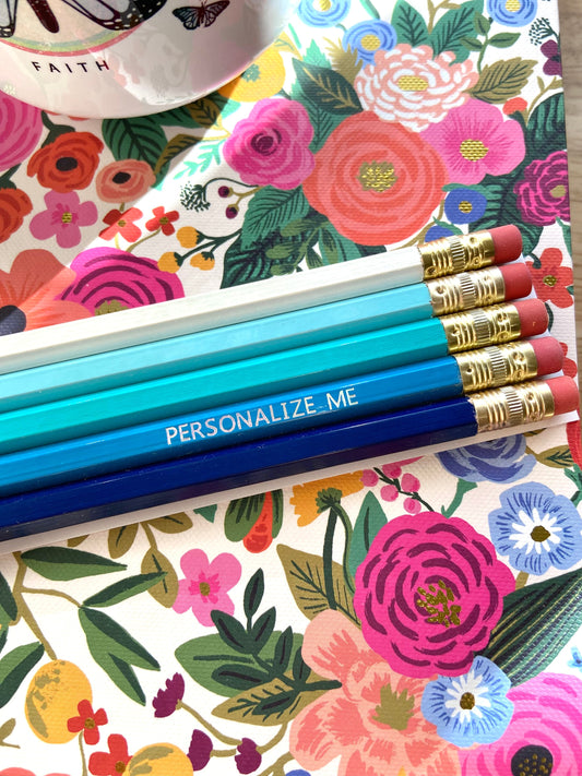 Custom Hot Foil Stamped Personalized Pencils: Name Wooden Stationery Teacher or Kids Gift