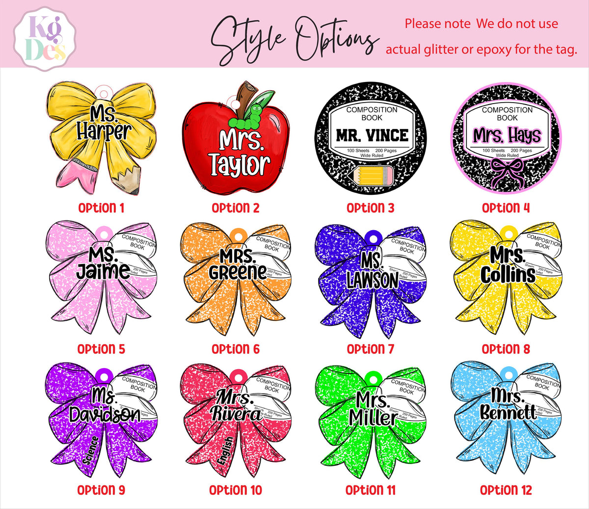 Personalized Teacher Acrylic Name Tag, Custom Keychain