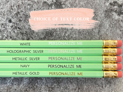 Custom Hot Foil Stamped Personalized Pencils: Name Wooden Stationery Teacher or Kids Gift