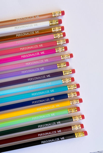 Custom Hot Foil Stamped Personalized Pencils: Name Wooden Stationery Teacher or Kids Gift