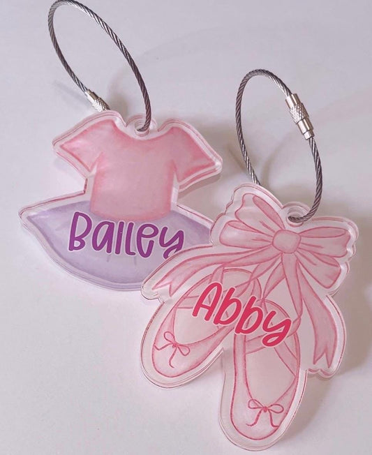 Custom Ballet Bag Tag – Personalized Acrylic Dance Gift