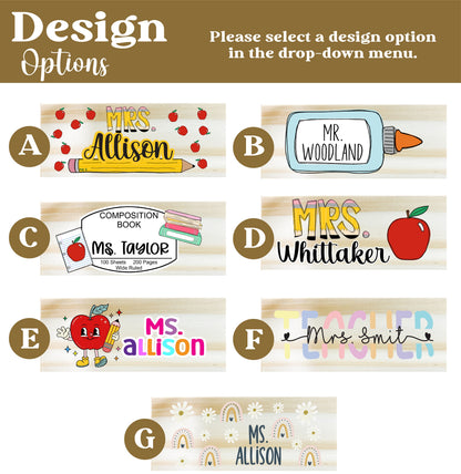 Personalized Apple Teacher Eraser: Custom Name Wooden Chalkboard Desk Accessory